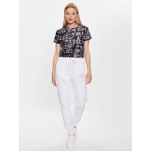 Versace Jeans Couture Spodnie dresowe 74HAAY01 Biały Regular Fit ze sklepu MODIVO w kategorii Spodnie damskie - zdjęcie 181098958