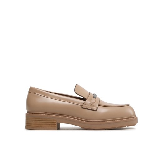 Calvin Klein Loafersy Rubber Sole Loafer W/Hw HW0HW01791 Beżowy ze sklepu MODIVO w kategorii Półbuty damskie - zdjęcie 181099666
