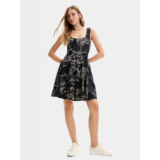 Desigual Sukienka letnia Tually 24SWVK09 Czarny Regular Fit Desigual XL MODIVO