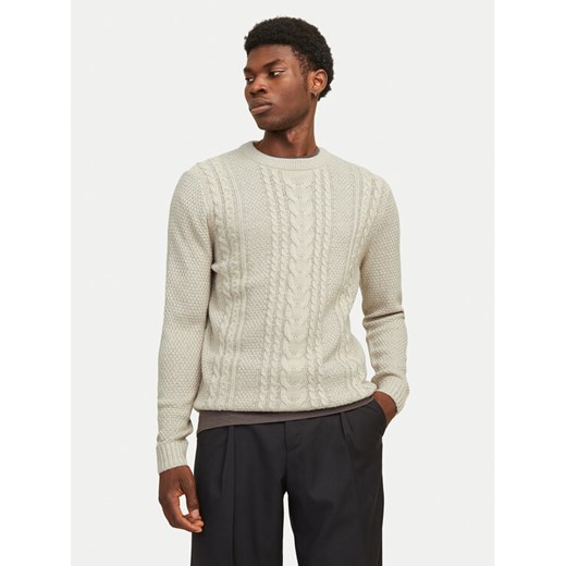 Jack&Jones Sweter Craig 12258480 Écru Regular Fit ze sklepu MODIVO w kategorii Swetry męskie - zdjęcie 181102067