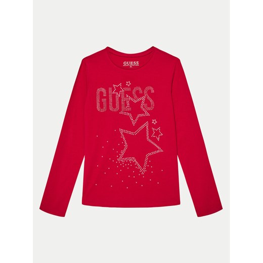 Guess Bluzka J4BI09 J1314 Czerwony Regular Fit ze sklepu MODIVO w kategorii Bluzki dziewczęce - zdjęcie 181103315