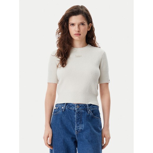 Tommy Jeans Sweter DW0DW20380 Beżowy Regular Fit ze sklepu MODIVO w kategorii Swetry damskie - zdjęcie 181104725