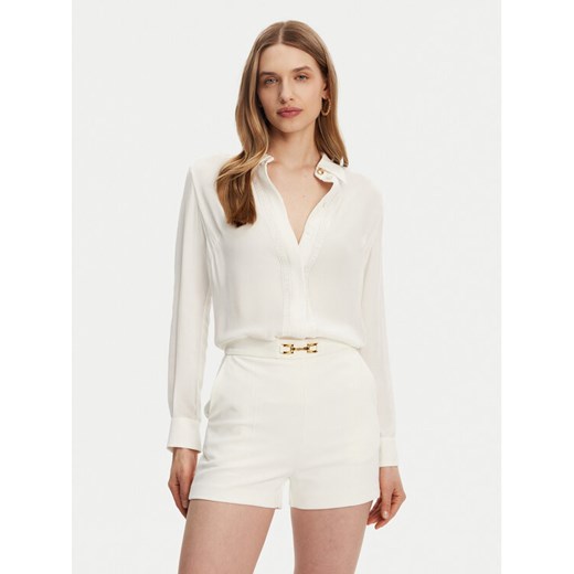 Elisabetta Franchi Koszula ca05451e2-360 Biały Regular Fit ze sklepu MODIVO w kategorii Koszule damskie - zdjęcie 181105687