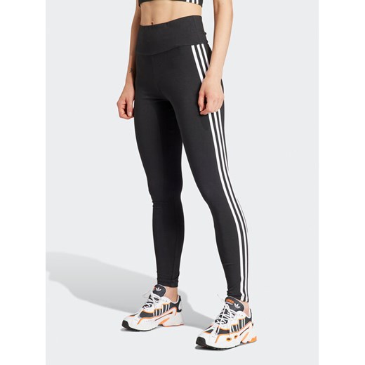 adidas Legginsy 3-Stripes IP2968 Czarny Slim Fit ze sklepu MODIVO w kategorii Spodnie damskie - zdjęcie 181108635