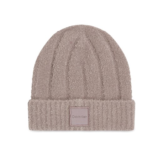 Calvin Klein Czapka Modern Patch Chunky K60K612596 Beżowy ze sklepu MODIVO w kategorii Czapki zimowe damskie - zdjęcie 181116729