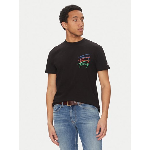 Tommy Jeans T-Shirt Twisted Signature DM0DM20771 Czarny Regular Fit ze sklepu MODIVO w kategorii T-shirty męskie - zdjęcie 181117848