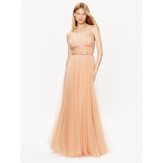 Elisabetta Franchi Sukienka wieczorowa AB-464-32E2-V750 Beżowy Regular Fit Elisabetta Franchi 44 MODIVO