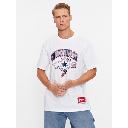 Converse T-Shirt Chuck Retro Ct Collegiate Ss Tee 10025293-A03 Biały Regular Fit Converse S MODIVO