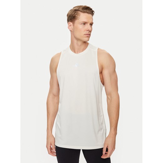 adidas Koszulka techniczna IS3716 Écru Regular Fit ze sklepu MODIVO w kategorii T-shirty męskie - zdjęcie 181123535