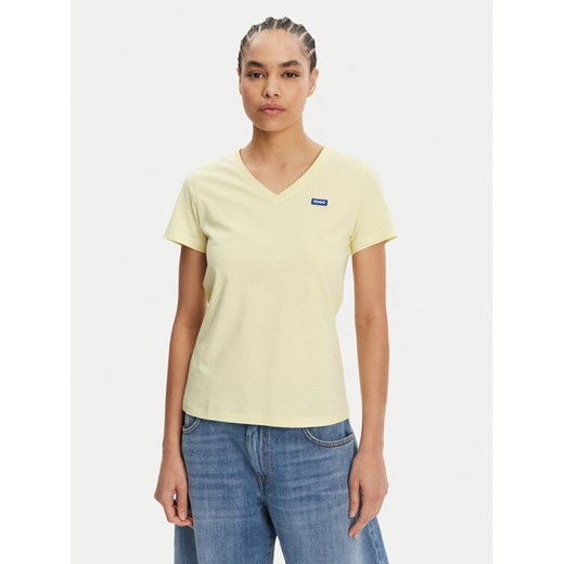 HUGO T-Shirt Classic 50513667 Żółty Slim Fit ze sklepu MODIVO w kategorii Bluzki damskie - zdjęcie 181127305
