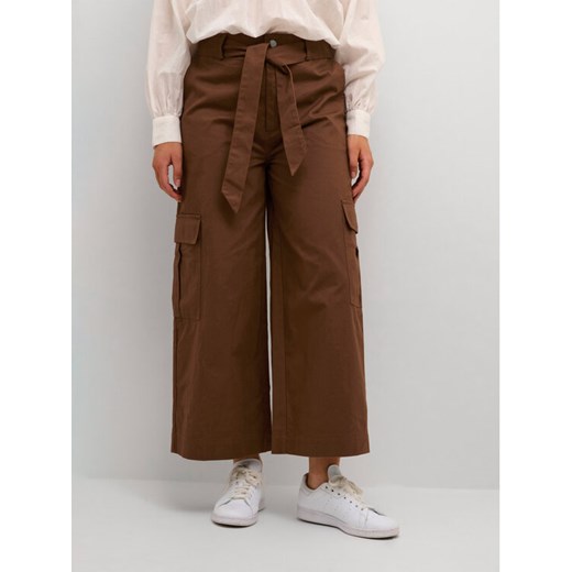 Kaffe Spodnie materiałowe Jumper 10507581 Brązowy Regular Fit ze sklepu MODIVO w kategorii Spodnie damskie - zdjęcie 181129668