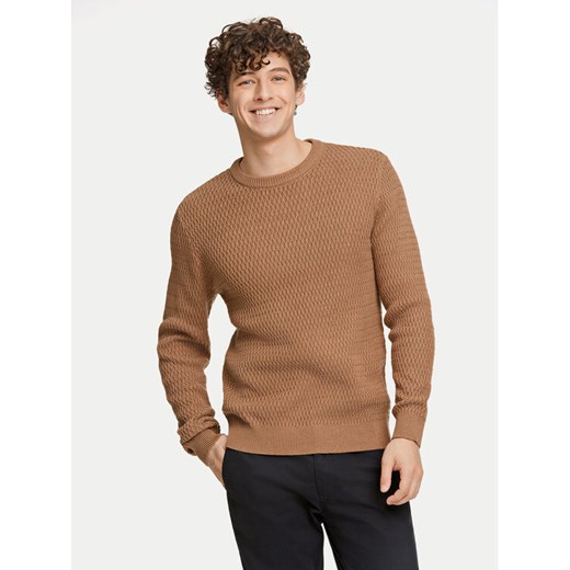 Lindbergh Sweter 30-804052 Beżowy Relaxed Fit ze sklepu MODIVO w kategorii Swetry męskie - zdjęcie 181130155