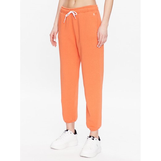 Polo Ralph Lauren Spodnie dresowe 211891560005 Pomarańczowy Regular Fit ze sklepu MODIVO w kategorii Spodnie damskie - zdjęcie 181130735