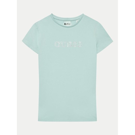 Guess T-Shirt J4RI49 J1314 Zielony Regular Fit ze sklepu MODIVO w kategorii T-shirty chłopięce - zdjęcie 181131087