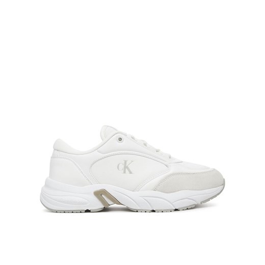 Calvin Klein Jeans Sneakersy Retro Tennis Mg Mix YW0YW01743 Biały ze sklepu MODIVO w kategorii Buty sportowe damskie - zdjęcie 181134105