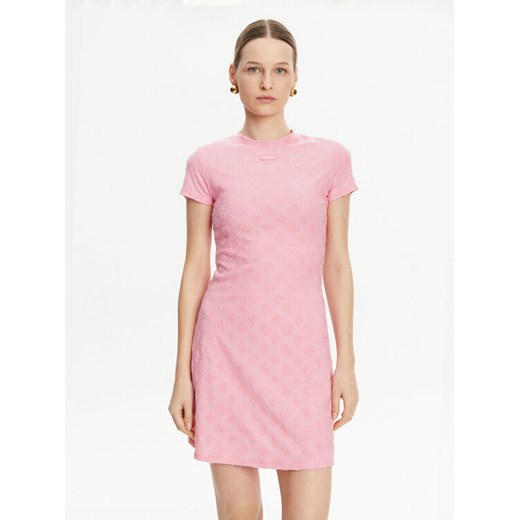 Guess Sukienka codzienna V5GK07 KCT02 Różowy Regular Fit Guess M MODIVO