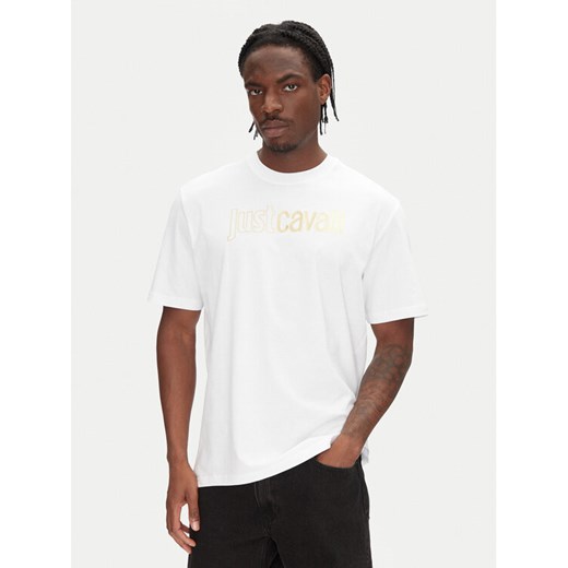 Just Cavalli T-Shirt 78OAHT16 Biały Regular Fit ze sklepu MODIVO w kategorii T-shirty męskie - zdjęcie 181139757