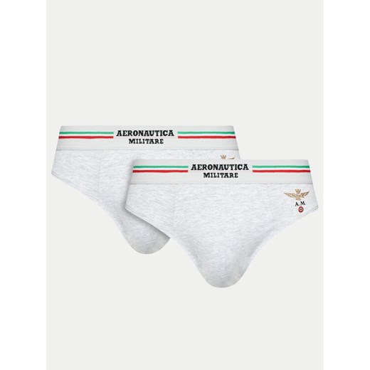 Aeronautica Militare Komplet 2 par slipów AM1USL001 Szary ze sklepu MODIVO w kategorii Majtki męskie - zdjęcie 181141595