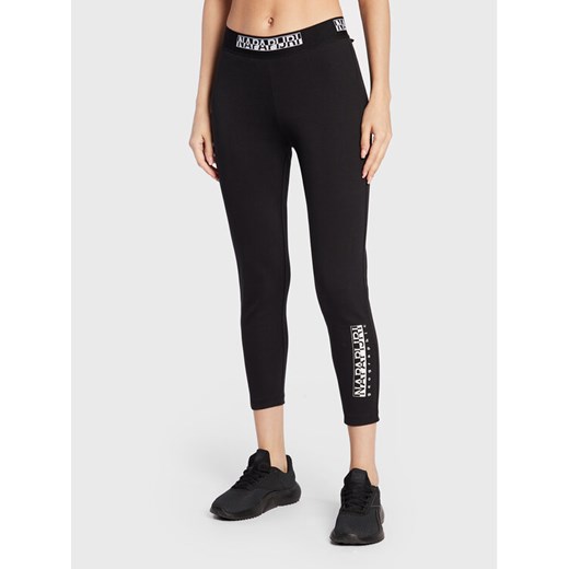 Napapijri Legginsy M-Box NP0A4GKT Czarny Slim Fit ze sklepu MODIVO w kategorii Spodnie damskie - zdjęcie 181143559