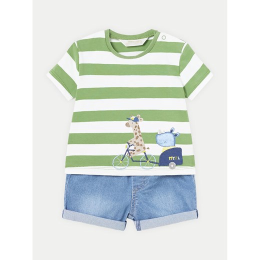 Mayoral Komplet t-shirt i spodenki 1209 Zielony Regular Fit ze sklepu MODIVO w kategorii Komplety niemowlęce - zdjęcie 181144185