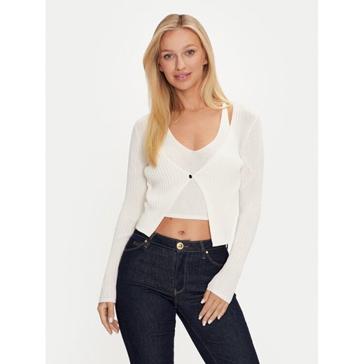 Guess Kardigan W4YR37 Z3G32 Biały Regular Fit Guess M MODIVO