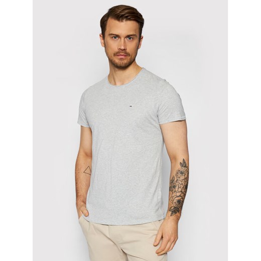 Tommy Jeans T-Shirt Jaspe DM0DM09586 Szary Slim Fit ze sklepu MODIVO w kategorii T-shirty męskie - zdjęcie 181147929