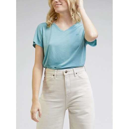 Lee T-Shirt L41JEN41 112330436 Turkusowy Regular Fit ze sklepu MODIVO w kategorii Bluzki damskie - zdjęcie 181156528