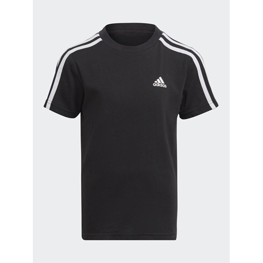 adidas T-Shirt Essentials 3-Stripes Cotton T-Shirt IC9135 Czarny Regular Fit ze sklepu MODIVO w kategorii T-shirty chłopięce - zdjęcie 181157755