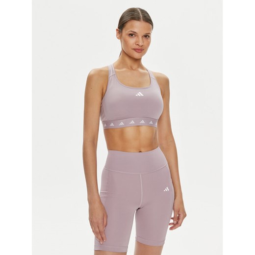 adidas Biustonosz sportowy Powerreact Training IT6644 Fioletowy ze sklepu MODIVO w kategorii Biustonosze - zdjęcie 181160446