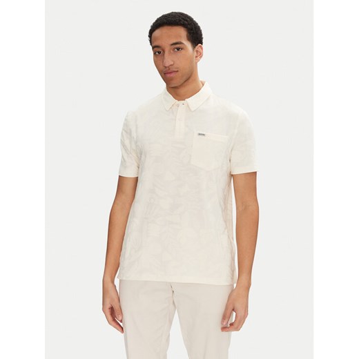 Guess Polo M5GP08 KCSJ0 Écru Regular Fit ze sklepu MODIVO w kategorii T-shirty męskie - zdjęcie 181162637