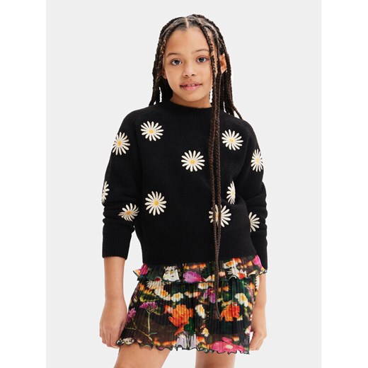 Desigual Sweter 23WGJF01 Czarny Regular Fit ze sklepu MODIVO w kategorii Swetry dziewczęce - zdjęcie 181163739