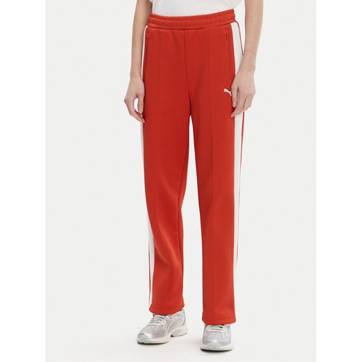 Puma Spodnie dresowe T7 Always On 629797 Czerwony Straight Fit ze sklepu MODIVO w kategorii Spodnie damskie - zdjęcie 181168968