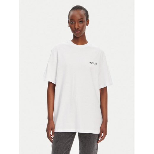ROTATE T-Shirt 112445400 Biały Oversize ze sklepu MODIVO w kategorii Bluzki damskie - zdjęcie 181169598