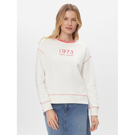 Pepe Jeans Bluza Hache PL581398 Biały Boxy Fit Pepe Jeans XL MODIVO