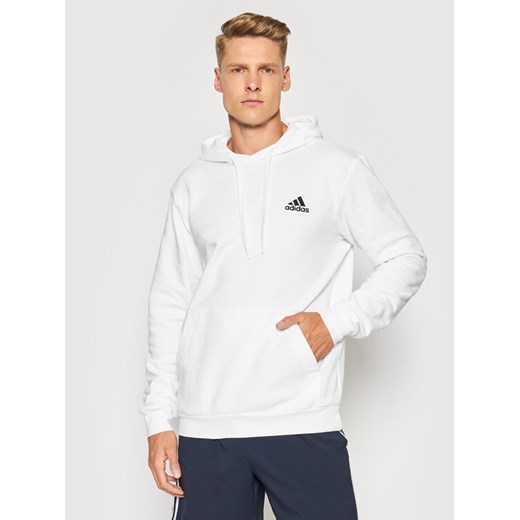 adidas Bluza FeelCozy Hoodie H12211 Biały Regular Fit L MODIVO