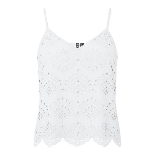 Pieces Top Vilde 17156563 Biały Regular Fit ze sklepu MODIVO w kategorii Bluzki damskie - zdjęcie 181176626