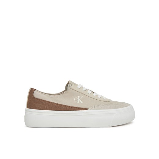 Calvin Klein Jeans Sneakersy Vulc Flatform Low Cv Mix Mg YW0YW01770 Beżowy ze sklepu MODIVO w kategorii Trampki damskie - zdjęcie 181176637