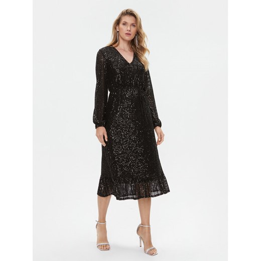 TWINSET Sukienka koktajlowa 232TT2280 Czarny Regular Fit ze sklepu MODIVO w kategorii Sukienki - zdjęcie 181183848