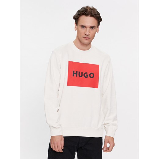 Hugo Bluza Duragol222 50467944 Biały Regular Fit ze sklepu MODIVO w kategorii Bluzy męskie - zdjęcie 181184576