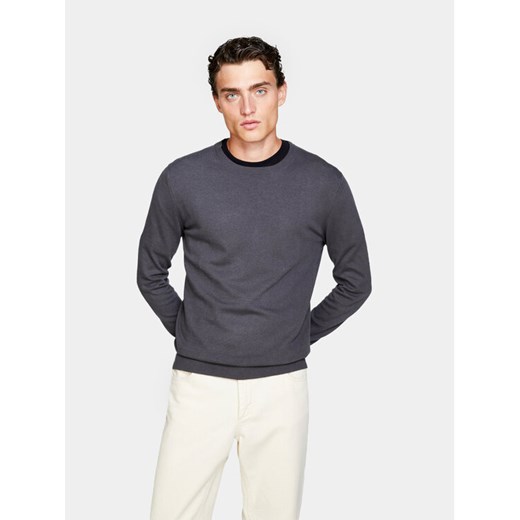 Sisley Sweter 10F2S1C78 Szary Slim Fit ze sklepu MODIVO w kategorii Swetry męskie - zdjęcie 181189099