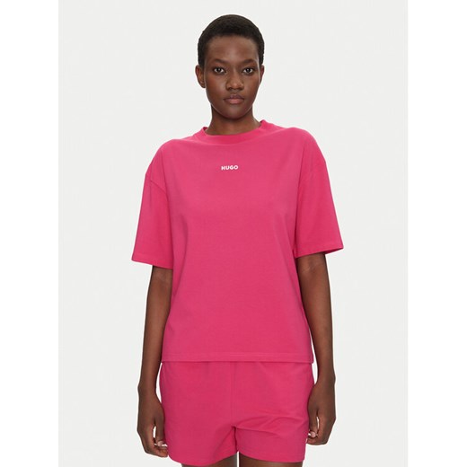 HUGO T-Shirt 50490593 Różowy Relaxed Fit ze sklepu MODIVO w kategorii Bluzki damskie - zdjęcie 181191147