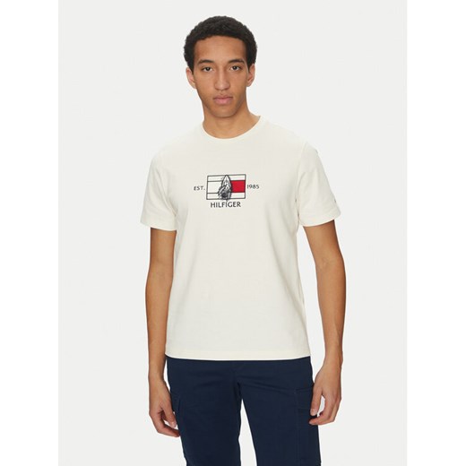 Tommy Hilfiger T-Shirt Sailing MW0MW38628 Écru Regular Fit ze sklepu MODIVO w kategorii T-shirty męskie - zdjęcie 181191479