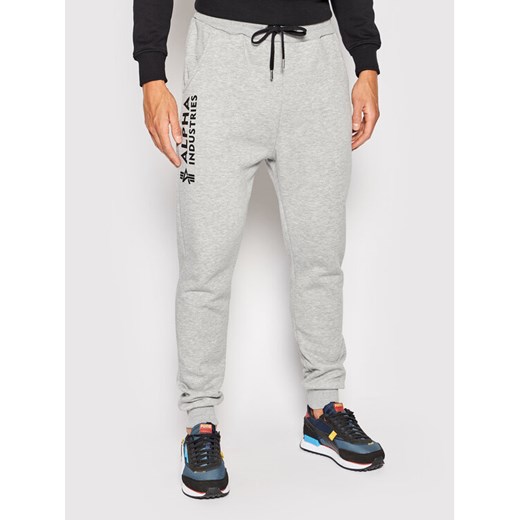 Alpha Industries Spodnie dresowe Basic 116368 Szary Regular Fit ze sklepu MODIVO w kategorii Spodnie męskie - zdjęcie 181192549