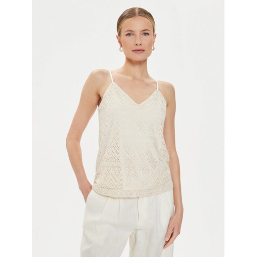 Vero Moda Top Maya 10304453 Écru Regular Fit ze sklepu MODIVO w kategorii Bluzki damskie - zdjęcie 181199286