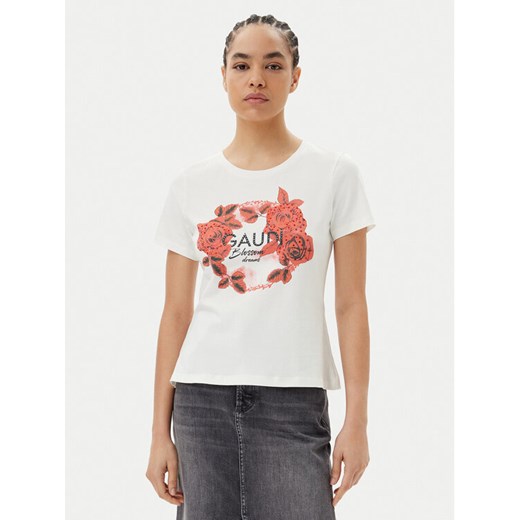 Gaudi T-Shirt 511FD64014 Écru Regular Fit ze sklepu MODIVO w kategorii Bluzki damskie - zdjęcie 181205395