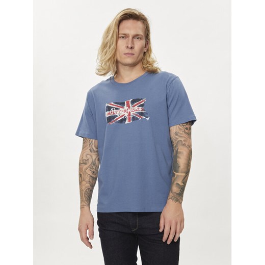 Pepe Jeans T-Shirt Clag PM509384 Niebieski Regular Fit ze sklepu MODIVO w kategorii T-shirty męskie - zdjęcie 181208576