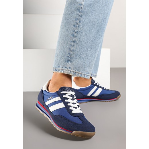 Granatowe Sneakersy Vico z Ozdobnymi Paskami Voinea ze sklepu renee.pl w kategorii Buty sportowe damskie - zdjęcie 181211645