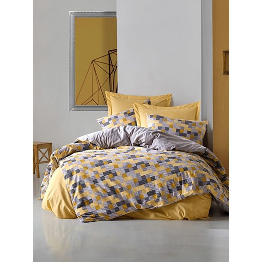 Colorful Cotton Komplet pościeli renforcé &quot;Elon&quot; w kolorze żółto-szarym ze sklepu Limango Polska w kategorii Pościele - zdjęcie 181211849