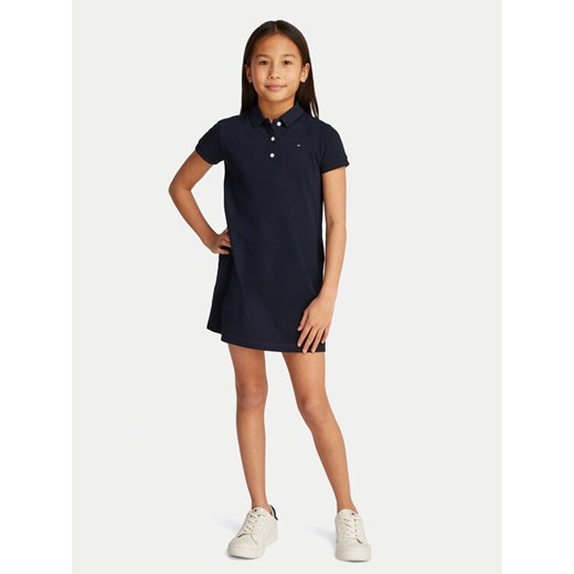 Tommy Hilfiger Sukienka codzienna Essential KG0KG08564 S Granatowy Regular Fit ze sklepu MODIVO w kategorii Sukienki dziewczęce - zdjęcie 181213069