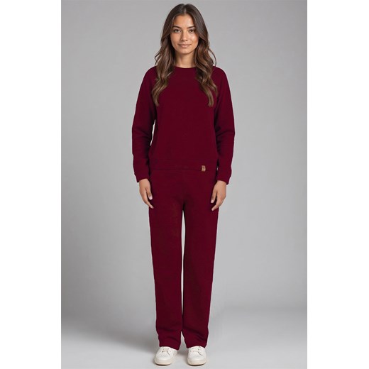 Komplet bluza+spodnie Vivisence 9205kmpl bordowy ze sklepu kontri.pl w kategorii Dresy damskie - zdjęcie 181213475